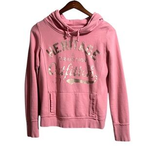 American Eagle Pink Hoodie Gold Logo Size Medium